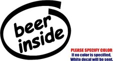 Beer Inside Decal Sticker JDM Funny Vinyl Car Window Bumper Truck Laptop Wall 9"