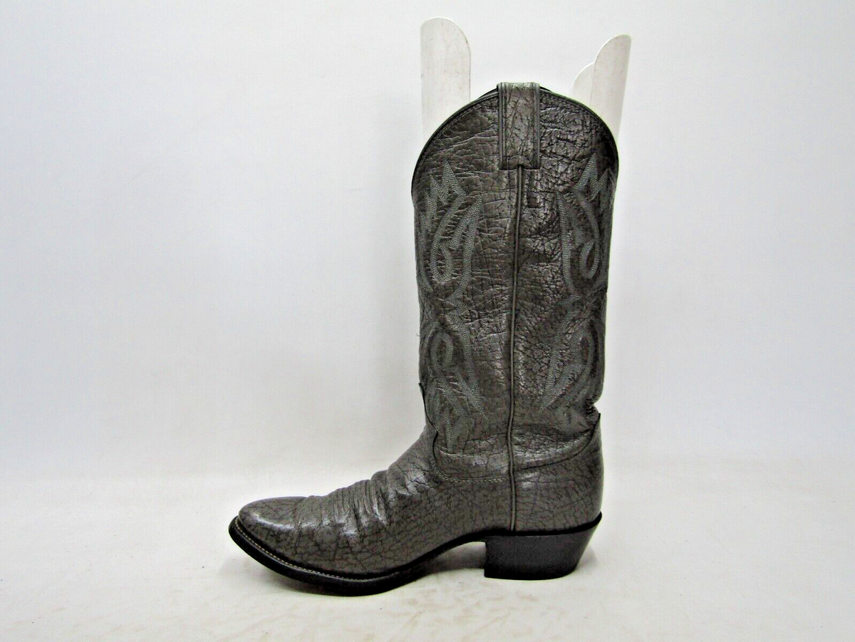 Justin Mens Size 9 D Gray Leather Cowboy Western Boots | eBay
