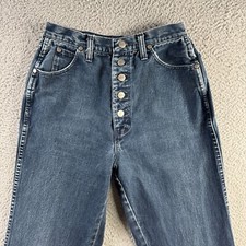 Vintage Wrangler Jeans Womens 11/12 x34 High Rise Button Fly Western Made in USA