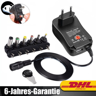30W Universal Netzteil Adapter 3000mA 3V/4.5V//6V/7.5V/9V/12V Ladegerät Stecker