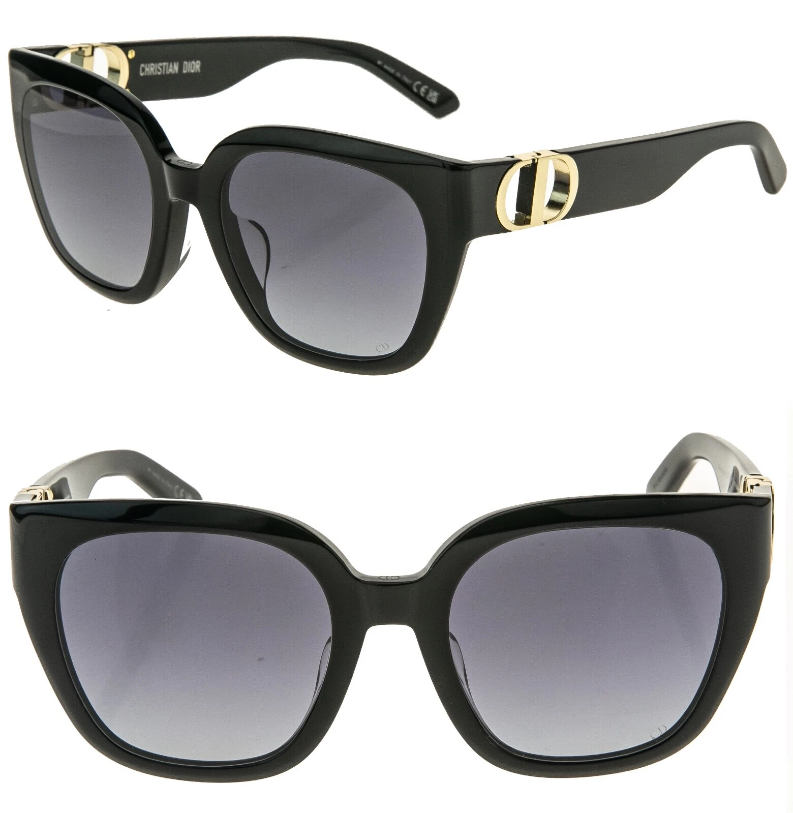 Lunettes de soleil surdimensionnées CHRISTIAN DIOR MONTAIGNE noir or 30Montaigne S10F CD40129F