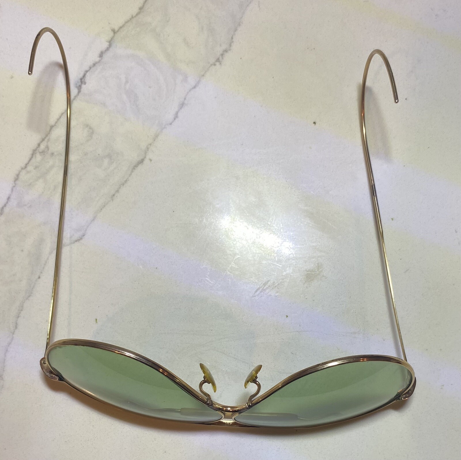 Vintage American Optical AO Ful-Vue Light Green 1/10 12k GF Aviator w/Case image 7