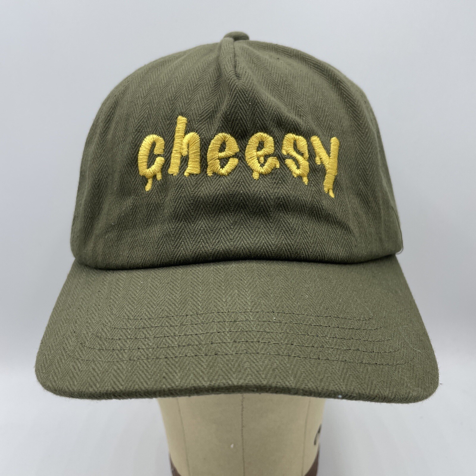 Cheesy Hat Adult Adjustable Strapback Green Embroidered Baseball Dad Cap