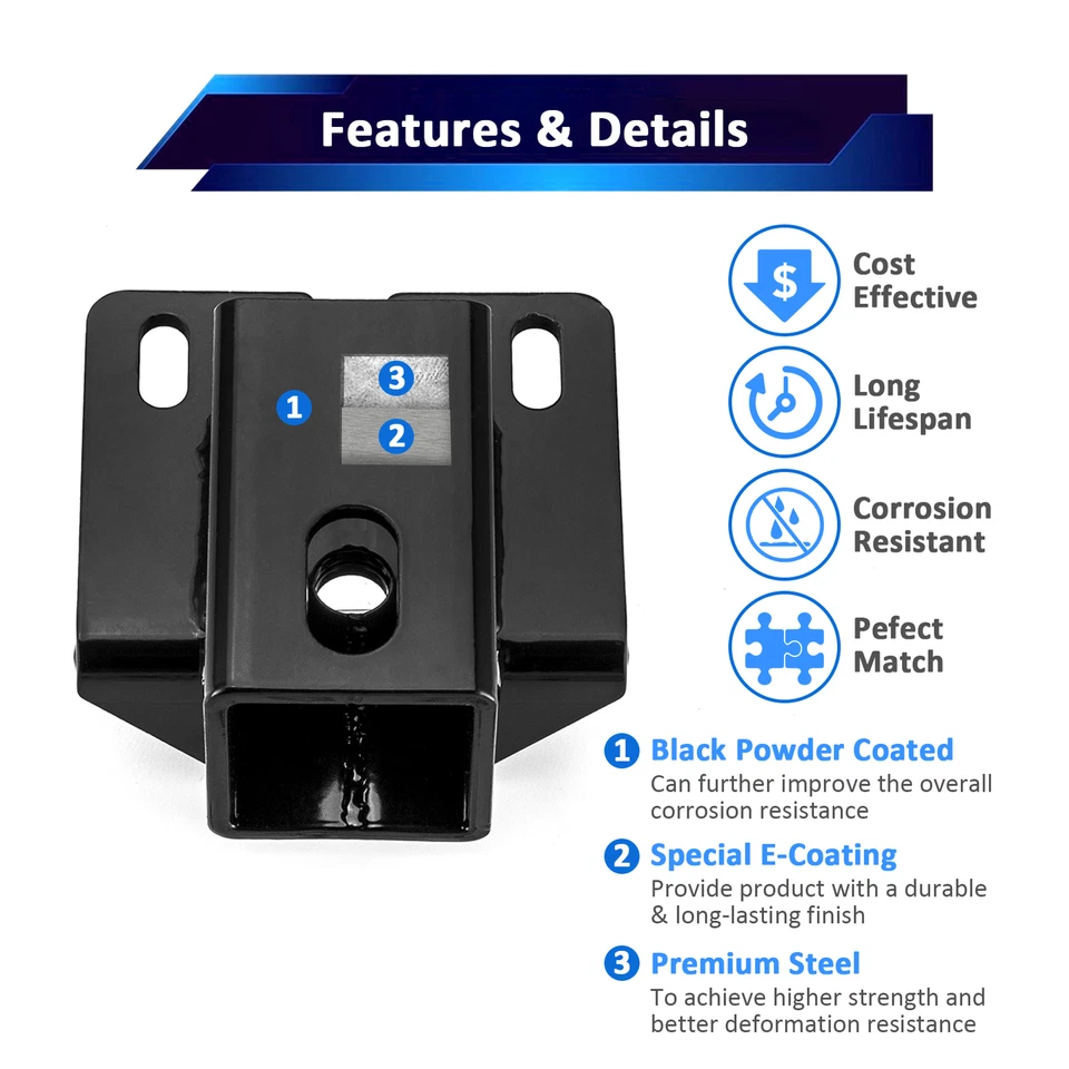 Rear 2" Receiver Hitch for Polaris Sportsman 450/570/700/800/Touring 2005-2025 - Image 3 of 4