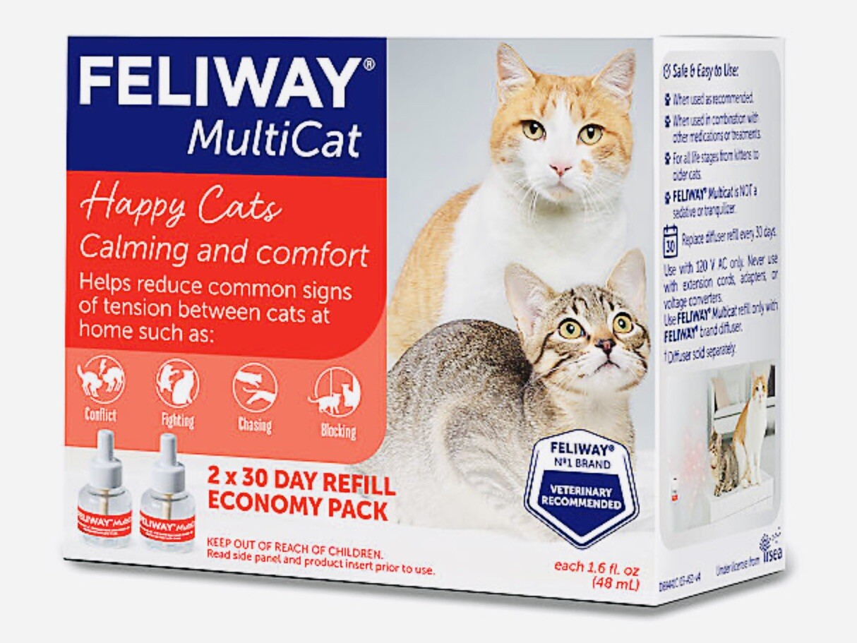 FELIWAY MULTICAT 2 DIFFUSER REFILLS FREE SHIPPING Exp 08/24