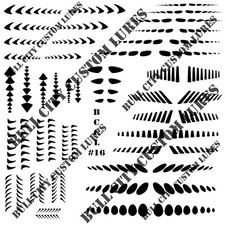 Fishing lure mylar reusable airbrush stencils custom painting scales Stencil 16