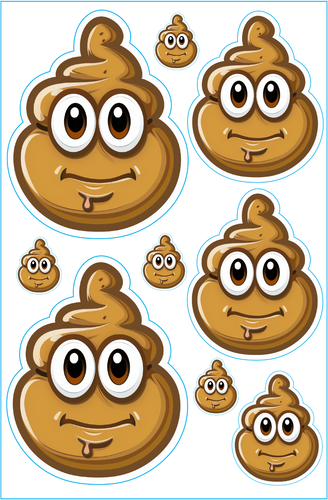 Poop Emoji Decal Vinyl Funny Variety Printed Sticker 4 Sizes in each collection - Picture 9 of 12