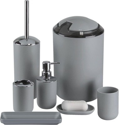 Bathroom Accessories Set,Grey Set,7 7 Pcs Set, Grey