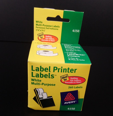 Avery 4150 Label Printer Labels White Multi Purpose Self Adhesive 1 1/8'' X 3.5' 