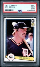 1982 DONRUSS #407 KIRK GIBSON PSA 9 OC