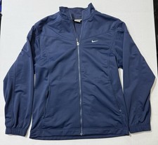 Nike Full Zip Jacket Blue Mesh Lined Athletic Track Jacket Size L