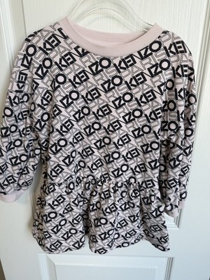 KENZO pink Signature Sweatshirt Toddler Girl Dress Size 3