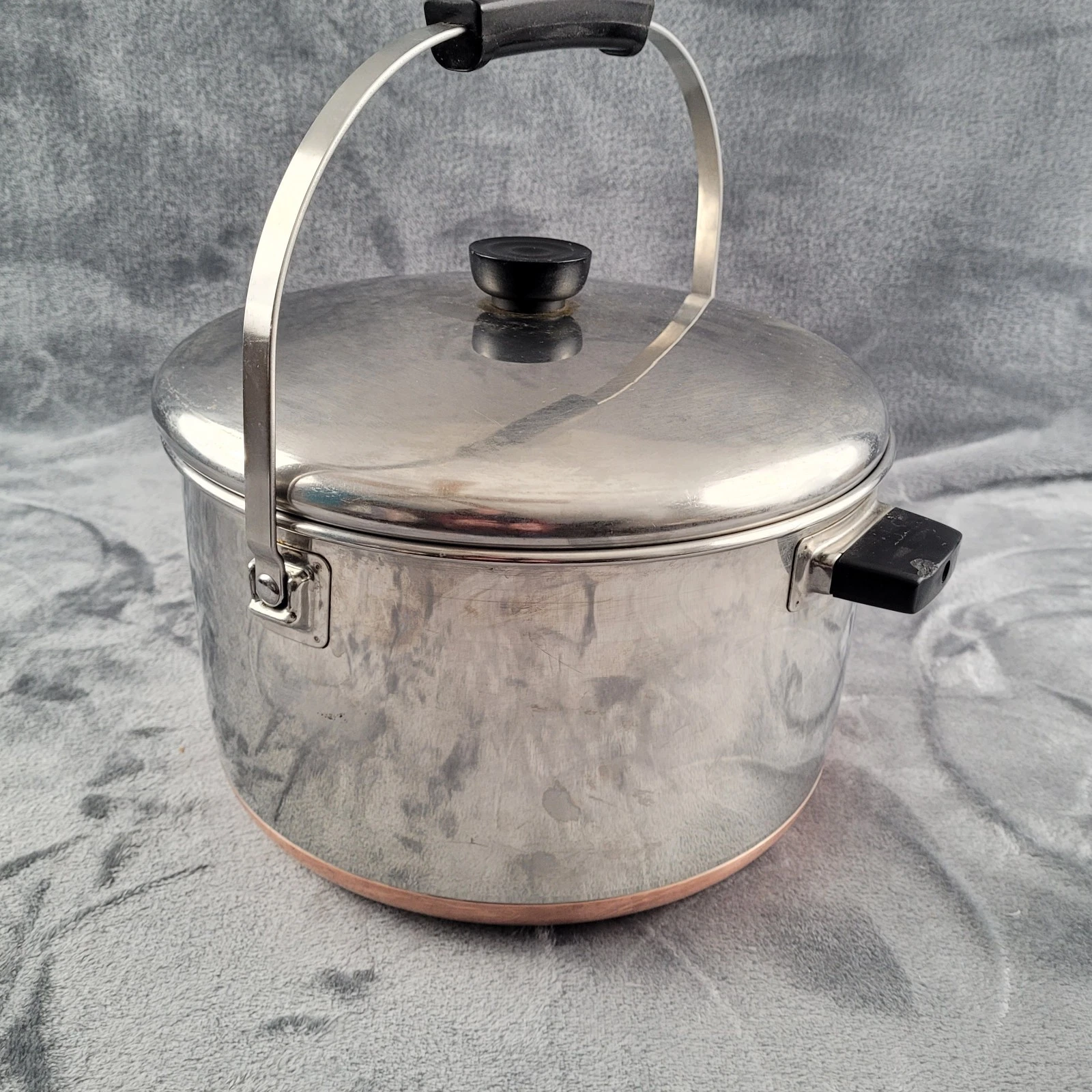 Vintage Maid of Honor Copper Bottom Stockpot 8 Qt with Bail Handle Sears
