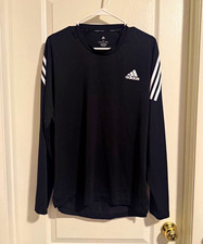 Adidas Black Long Sleeve Training Shirt w: Wh...