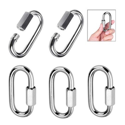 Quick Link, Lsqurel 1.57 inch x 0.75 (Opening width: 0.24 inch), Silver