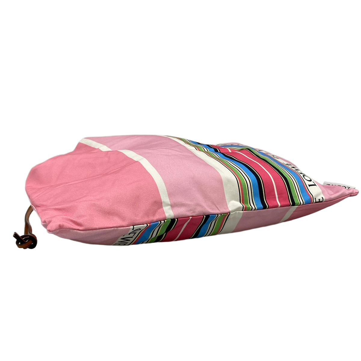 LOEWE Drawstring Pouch Pink White Multi Cotton Pouch — image 3
