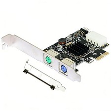 New PCI-Express to 2x PS/2 PS2 Keyboard Mouse Port Card with Low Profile Bracket