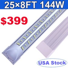 25 Pack T8 8FT LED Tube Light Bulbs 144W 8Foot LED Shop Garage Light Fixture