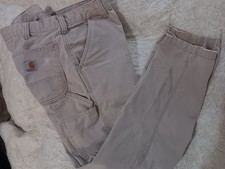 Carhartt B324 FDK Relaxed Fit Pants Mens Khaki Workwear Carpenter Size 32 x 32