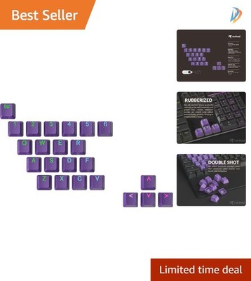23-Key Dark Purple Rubber Keycap Set for Mechanical Gaming Keyboards - Backlit