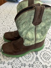 Kids Durango Boots Cowboy Brown and Green Pattern Size Kids 8