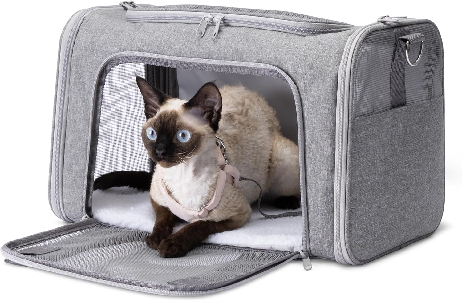 Trasportino Morbido Pieghevole per Gatti e Cani con Tracolla | Alta Qualità