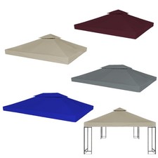PVC 2-Tier Garden Tent Cover Gazebo Top Cover Roof Replacement Canopy Sun Rain