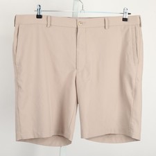 Peter Millar Salem Shorts Mens 40 Khaki Golf Performance Fiddlers Elbow Logo