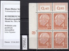 Bund 1954, Mich.-Nr.: 178 ** DZ 2  Eckrand 2er.   gepr&uuml;ft  Befund