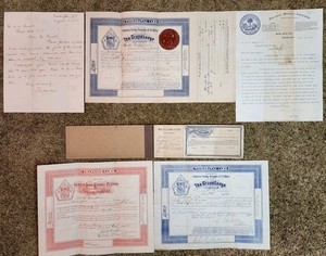 1890-1914  KNIGHTS OF PYTHIAS NC SC Lodge Password Book Withdrawal Transfer Card