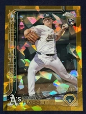 2025 Topps Chrome Sapphire Brady Basso RC Gold Refractor Rookie /50 Athletics