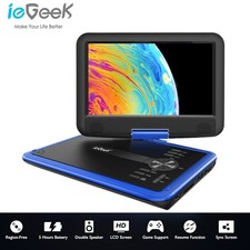 ieGeek 11.5" Portable DVD Player Swivel Screen Region Free Rechargeable Battery