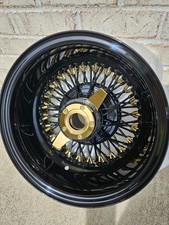 13x7 Zenith Style Gold And Black Lowrider Wire Wheels Rims Crosslace