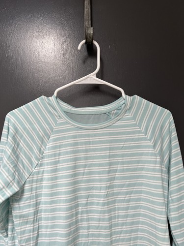 ATHLETA girl comeback top size XXL/16 Or AXS Wintergreen/white stripe/Mesh - Picture 2 of 5