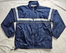 Vintage 90s Pro Spirit Navy Blue Full Zip Windbreaker Jacket Retro Size L