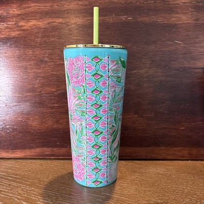 Lilly Pulitzer Insulated Tumbler Lid & Straw, 24Oz Travel Cup, Coming In Hot (B1