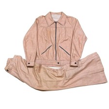 Vintage 1950s Womens Light Selvedge Denim Workwear Suit Set Lightning Zip 50s