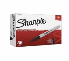 Sharpie 1884739 Permanent Marker Fine Point 36 Pieces - Black