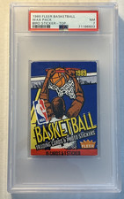 1989-90 Fleer NBA Basketball Sealed Wax Pack Bird Sticker on Top PSA 7