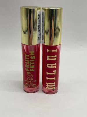 TWO PACK Milani Fruit Fetish Lip Oil 140 CHERRY LIME Full Size New Sealed