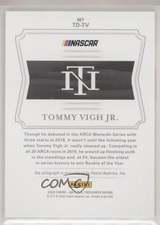 2020 Panini National Treasures Treasured Debuts Silver /15 Tommy Vigh Jr Auto - Image 2 of 2