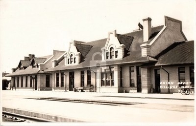 Billing Montana MT Union Depot Railroad Billings c1940s RPPC Postcard COPY