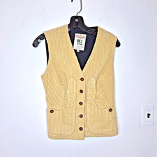 Capalbio For Tuscan Square taglia 42 / S-M gilet donna made in Italy velluto a coste ecrù