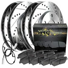 Hart Brakes Front Rear Brakes and Rotors Kit Front Rear Brake Pads Brake Ro...