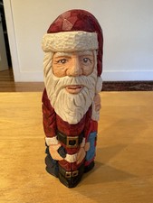 Vintage Multi Face Santa Claus Resin Figurine 6  Folk Art Style Christmas Decor
