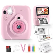 Yexmas Instant Print Toys Camera for Kids, 1080P HD Camera, Pink