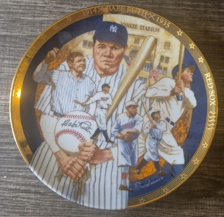 1992-93 Babe Ruth “The Legendary Babe Ruth” Hamilton Collection Plate Yankees - Image 2 of 4