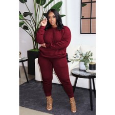 Women 2Pcs Outfits Casual Sweatsuits Long Sleeve Pullover Jogger Sweat Pants Set