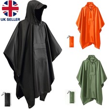 Adult Rain Poncho Waterproof Reusable Raincoat Bicycle Cover Hooded Cape Hiking*