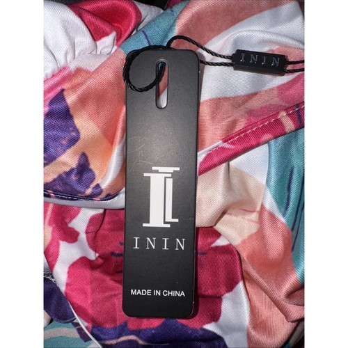 ININ Maxi dress Multi Color Floral Sleeveless Beach Party wedding women’s large - Picture 6 of 8